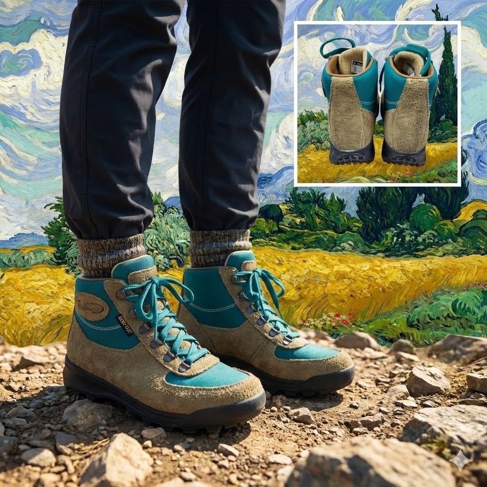 Vasque Skywalk GTX Hiking Boots Women's 9.5 M Teal Tan Suede Gore-Tex Waterproof